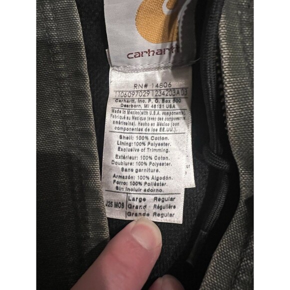 Vintage Carhartt Jacket Mens L J25 MOS Moss Green Distressed Faded Y2K Work - Picture 4 of 8